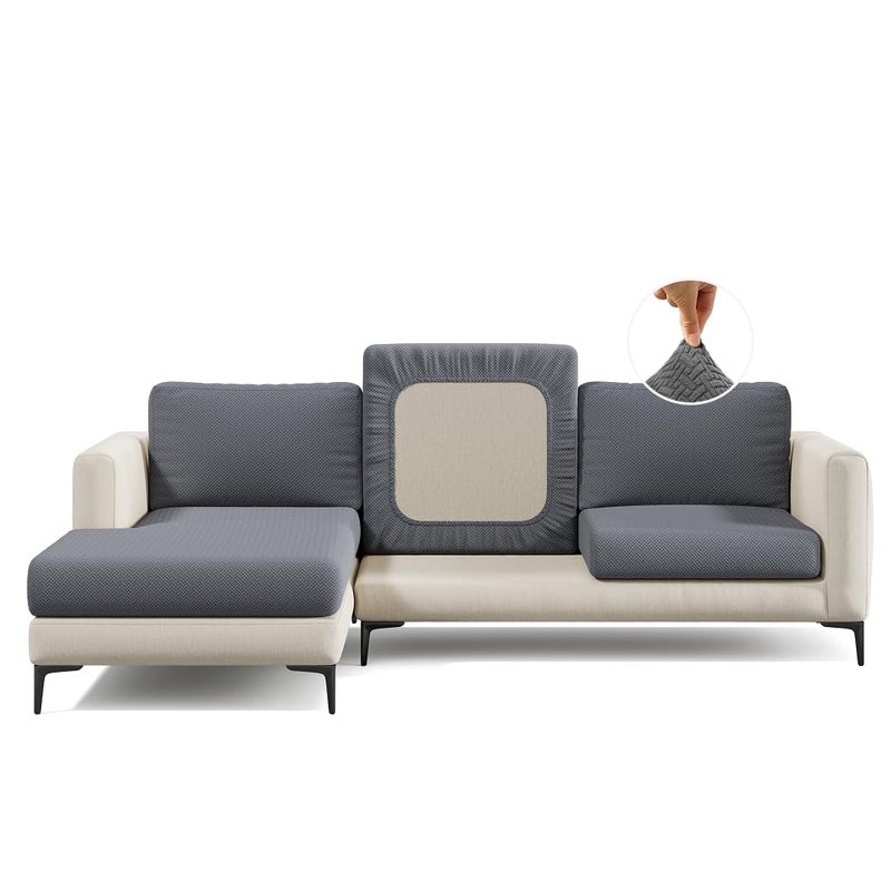 Nolan Interior Magic Sofa Cover - Classic Jacquard Sofa Seat Couch Cover - Pet Proof, Easy Install, Stretchy Slipcover - Small, Charcoal Grey - Image 1