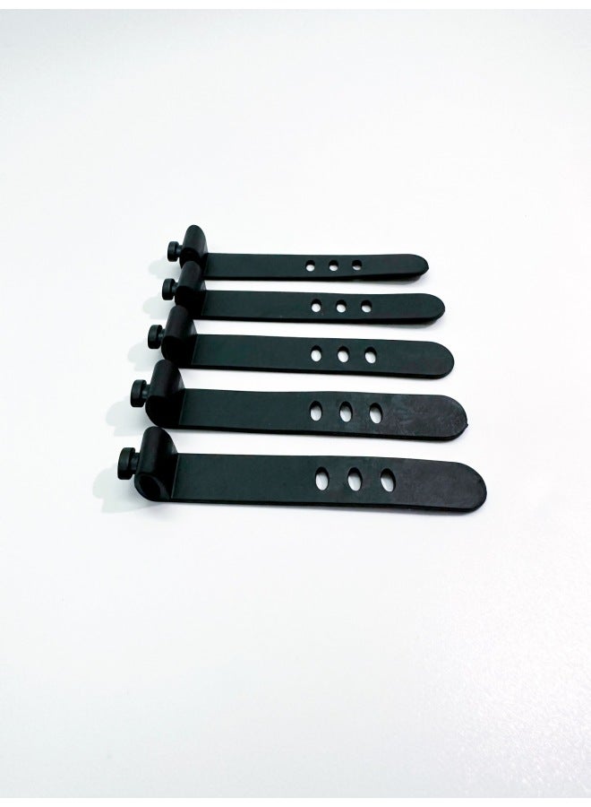 Loquat 95mm Silicone Cable Ties Earphone Organizer Data Cable Ties Desktop Convenient Bundling Charging Winder-Color:Black 3-hole Oval Buckle (73 * 10mm) - Image 1