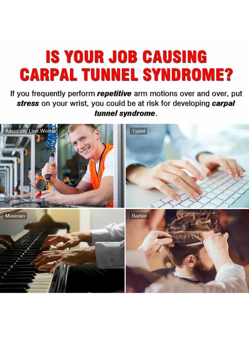 Night Sleep Support Wrist Brace with Splint and Palm Cushion - Fits Both Hands - Relief for Carpal Tunnel, Tendonitis, Wrist Injury, Pain - Comfortable Brace for Night Use - Image 2