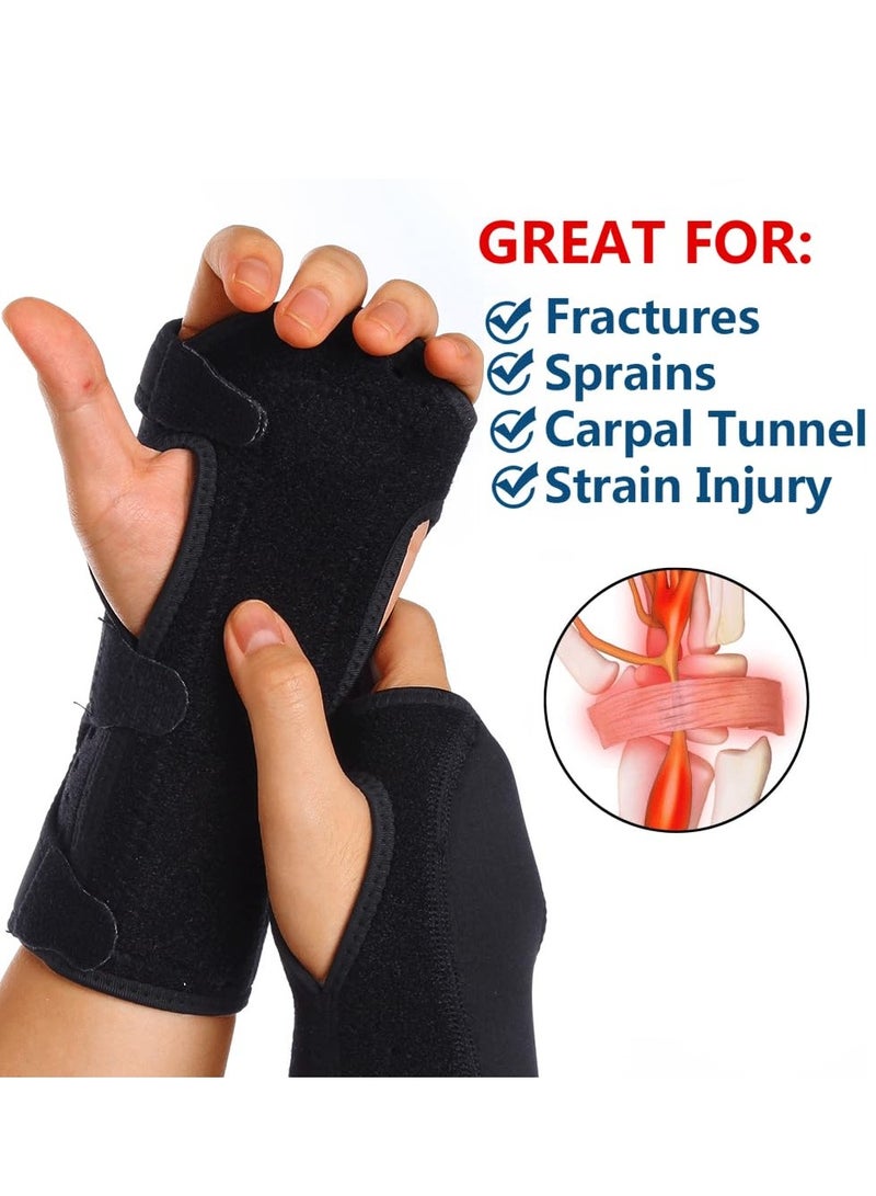 Night Sleep Support Wrist Brace with Splint and Palm Cushion - Fits Both Hands - Relief for Carpal Tunnel, Tendonitis, Wrist Injury, Pain - Comfortable Brace for Night Use - Image 3