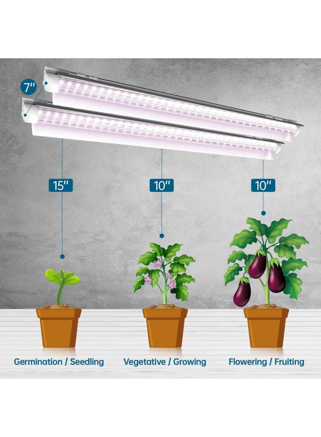 Barrina Barrina Grow Light, 96W(4 x 24W, 600W Equivalent), 2ft T8, Super Bright, Full Spectrum Sunlight Plant Light, LED Grow Light Strips, Grow Light Bulbs for Indoor Plants, 4-Pack  - Image 4