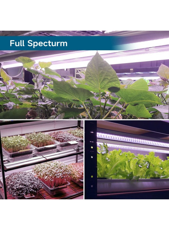 Barrina Barrina Grow Light, 96W(4 x 24W, 600W Equivalent), 2ft T8, Super Bright, Full Spectrum Sunlight Plant Light, LED Grow Light Strips, Grow Light Bulbs for Indoor Plants, 4-Pack  - Image 1