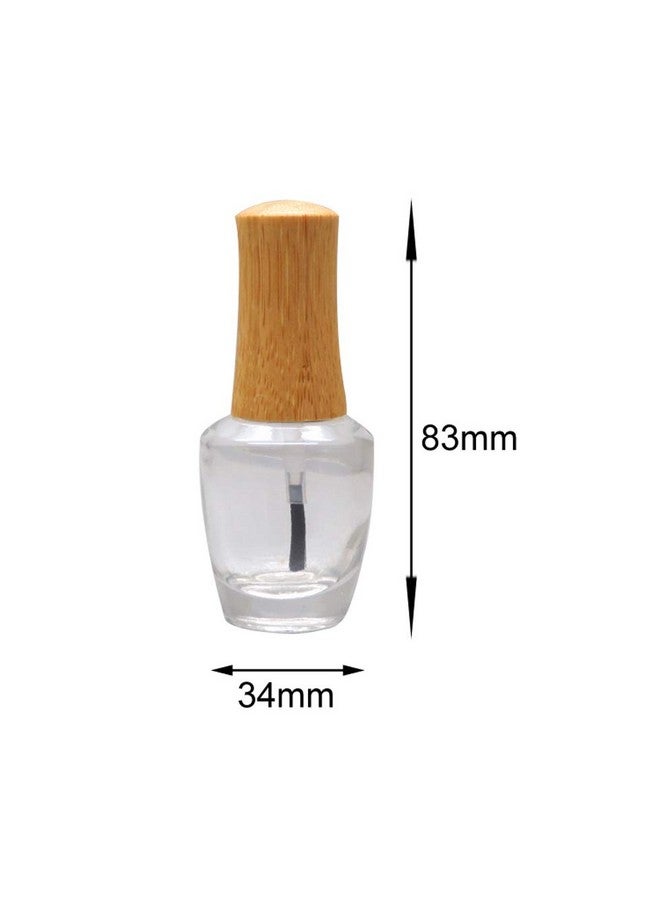 lasenersm 2 Pieces 15Ml Empty Nail Polish Bottles With Bamboo Lid And Brush Refillable Nail Polish Glass Bottles Come With 1Pc Mini Funnel - Image 2
