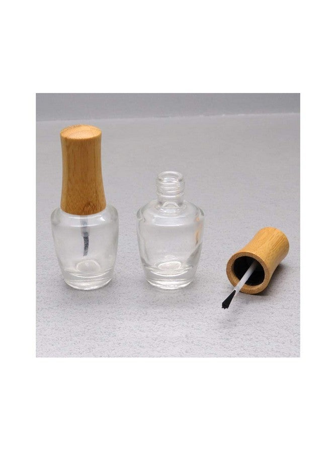 lasenersm 2 Pieces 15Ml Empty Nail Polish Bottles With Bamboo Lid And Brush Refillable Nail Polish Glass Bottles Come With 1Pc Mini Funnel - Image 3
