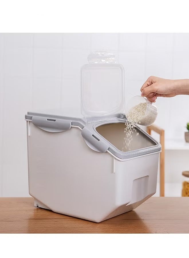 Transparent Plastic Rice Storage Bucket-Moisture-Proof, Insect-Proof, Sealed  for Kitchen Use - Image 2