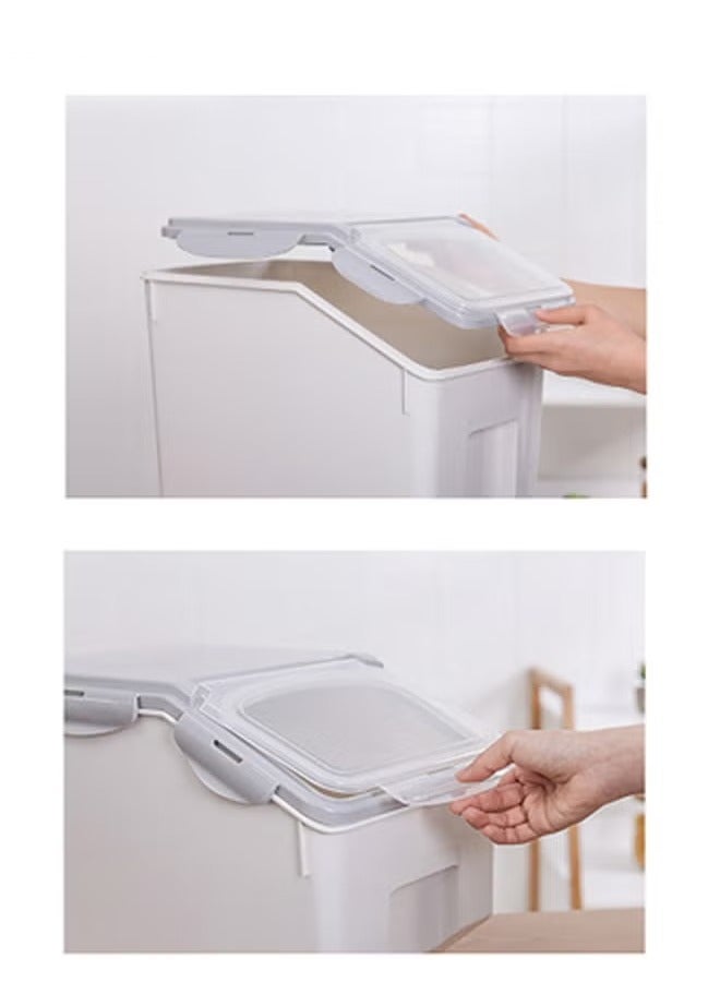 Transparent Plastic Rice Storage Bucket-Moisture-Proof, Insect-Proof, Sealed  for Kitchen Use - Image 5