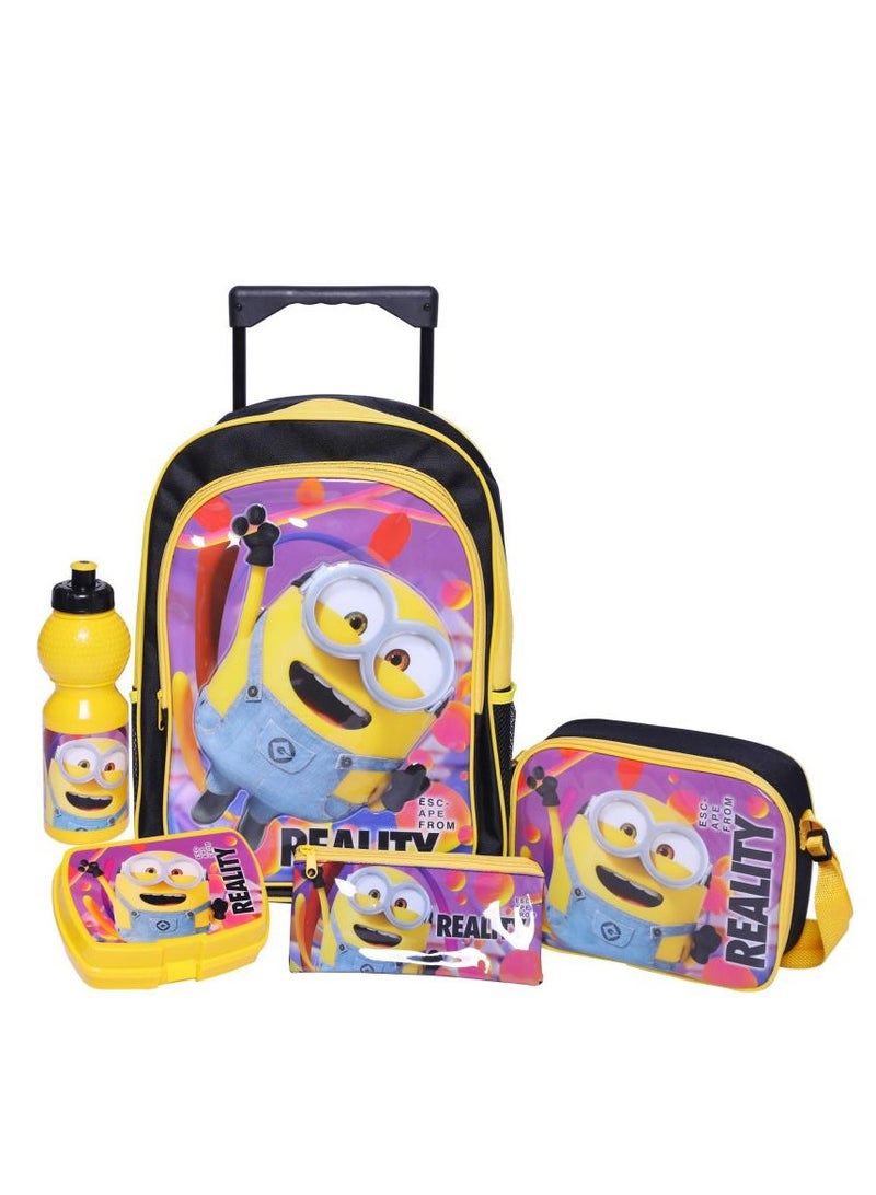 Universal Studios Minions 5-in-1 Value Set Trolley Bag with Accessory 