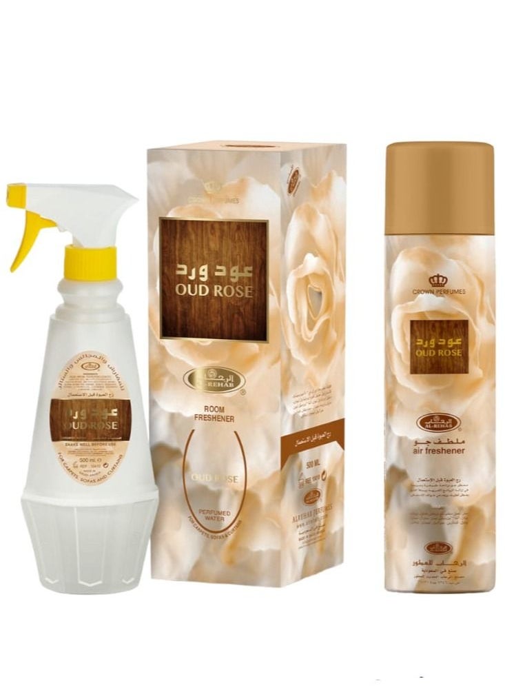 Al Rehab Oud Rose Room Freshener 500ml Air Freshener 300ml  - Image 1