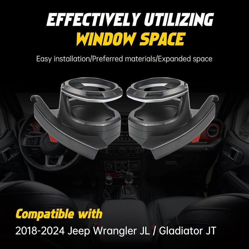 MIKKUPPA Car Cup Holder Compatible with 2018-2024 Jeep Wrangler JL & Jeep Gladiator JT Interior Accessories, Left & Right Side - Image 4