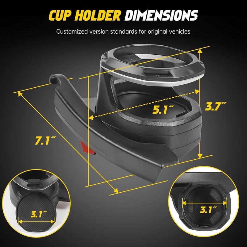 MIKKUPPA Car Cup Holder Compatible with 2018-2024 Jeep Wrangler JL & Jeep Gladiator JT Interior Accessories, Left & Right Side - Image 2