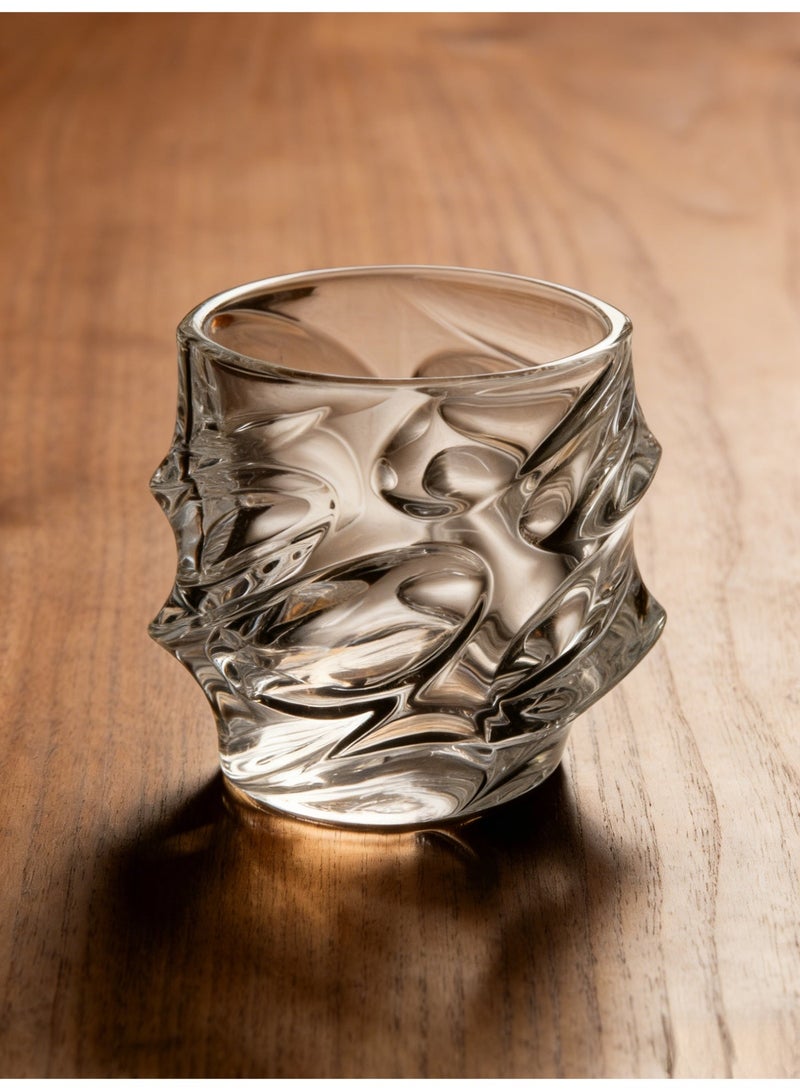 كوب زجاجي كريستال ٣٣٠ مل للقهوة والشاي بنقوش جليدية - منزل ومكتب - Image 2