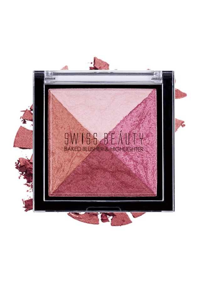 SWISS BEAUTY Swiss Beauty Baked Blusher & Highlighter Face Makeup Multicolor02 7G And Swiss Beauty Makeup Fixer Natural Aloe Vera With Vitamine Face Makeup White 50Ml - Image 3