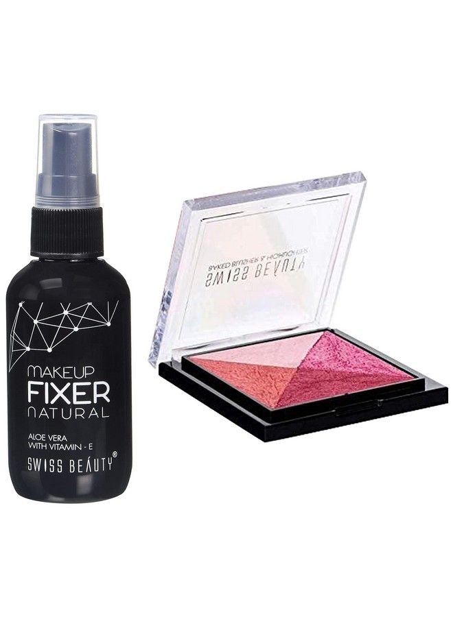 SWISS BEAUTY Swiss Beauty Baked Blusher & Highlighter Face Makeup Multicolor02 7G And Swiss Beauty Makeup Fixer Natural Aloe Vera With Vitamine Face Makeup White 50Ml - Image 2