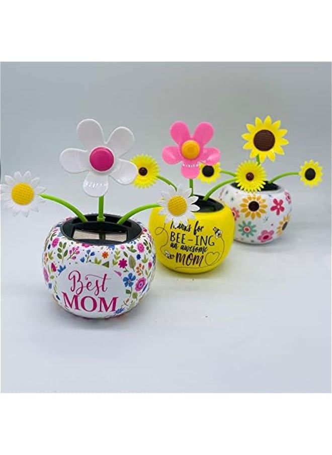 Solar Sunflower Dancing Toy Swinging Flower Insect erfly in Colorful Pots for Car Interior Dashboard Decoration Office Desktop Home Ornament  - Image 2
