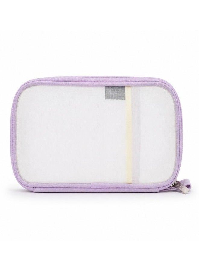 BLLUEX Pen Pencil Case, Transparent Pencil Pouch with Zipper Closure Portable Clear Makeup Pouch, Large Capacity Pencil Bag, Stationery Bag for Students Girls Adults Office (Purple) - Image 2