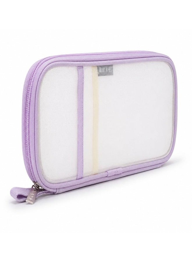 BLLUEX Pen Pencil Case, Transparent Pencil Pouch with Zipper Closure Portable Clear Makeup Pouch, Large Capacity Pencil Bag, Stationery Bag for Students Girls Adults Office (Purple) - Image 1