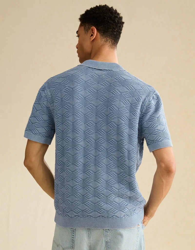American Eagle  AE Garment-Washed Sweater Polo for Men | Best Price UAE