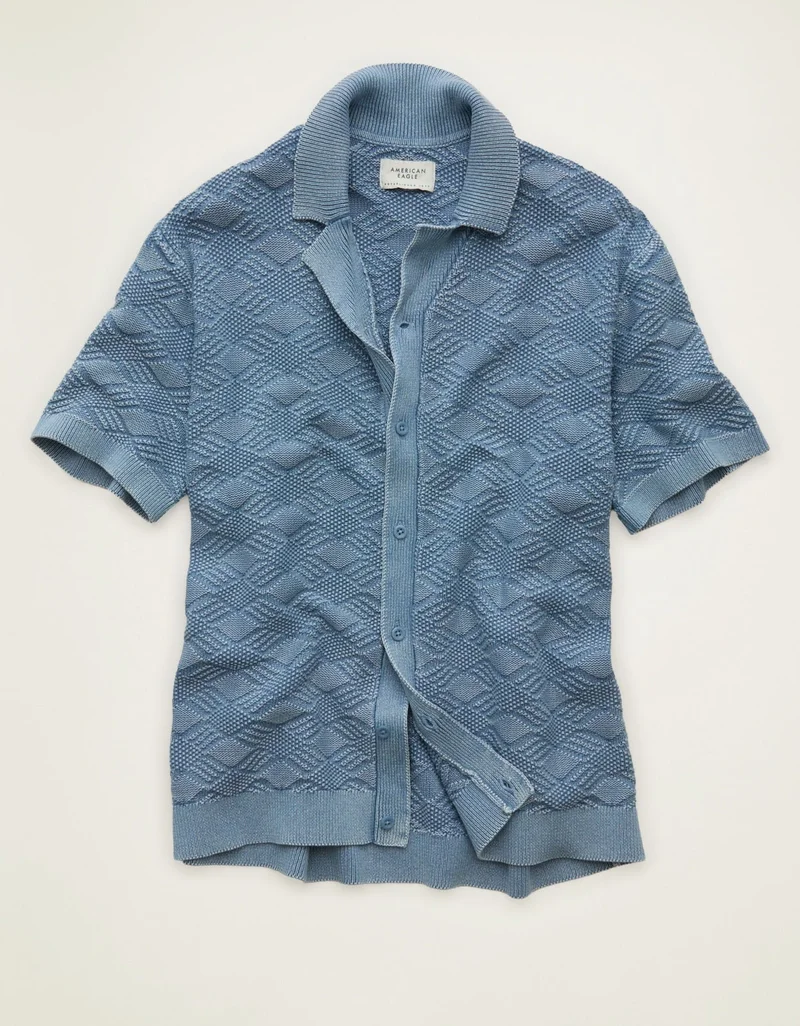 American Eagle  AE Garment-Washed Sweater Polo for Men | Best Price UAE