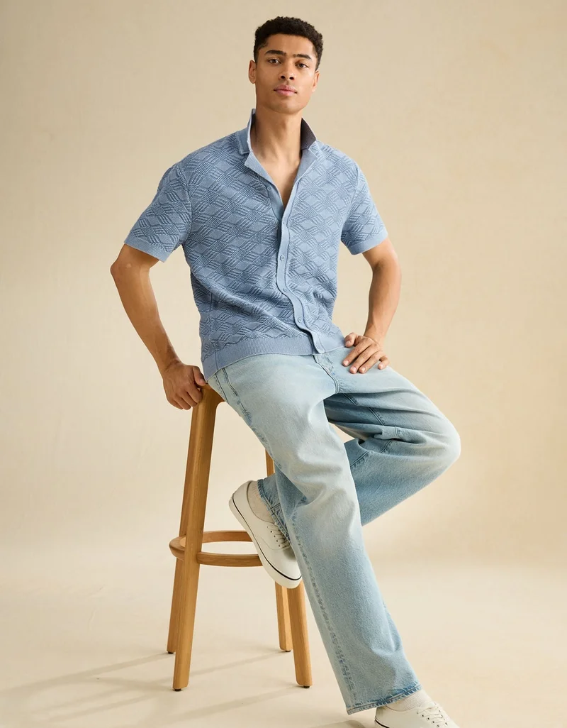 American Eagle  AE Garment-Washed Sweater Polo for Men | Best Price UAE