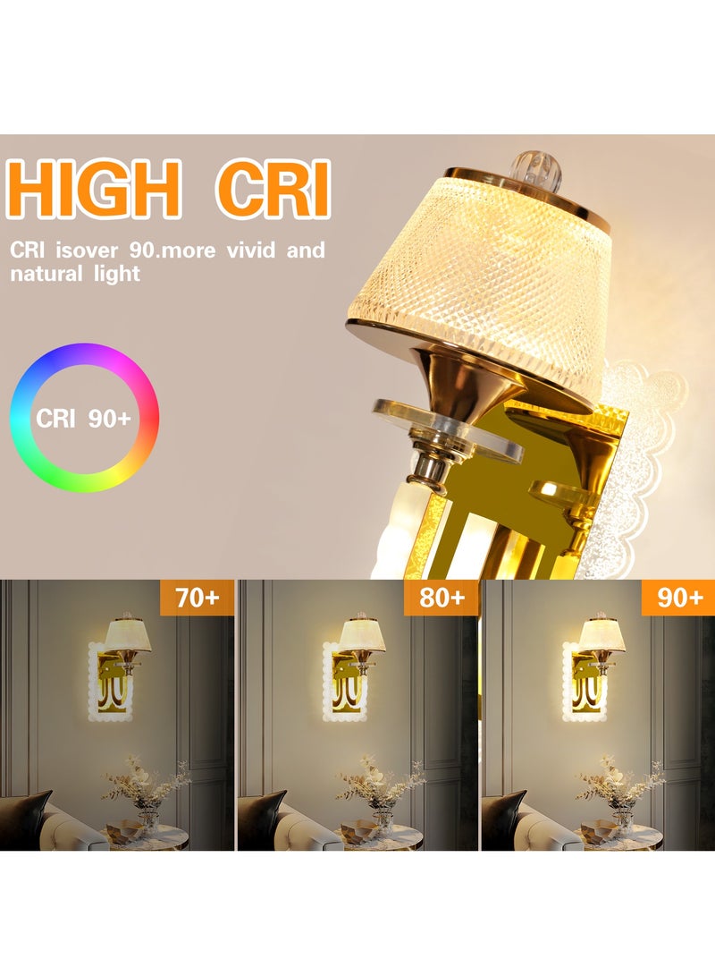 YATAI LIGHTING Gold Plated LED Wall Light,Wall Sconces,3-Colors Dimmable Bedside Wall Light Fixture for Living room, Dining room,Hallway,24W - Image 5