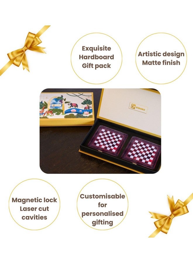 D'ORABLE Dorable Chess to Life (Red) Marble Square Tea Coasters Set of 2. Perfect for Dinning Décor, House Ceremony Gifting. - Image 5