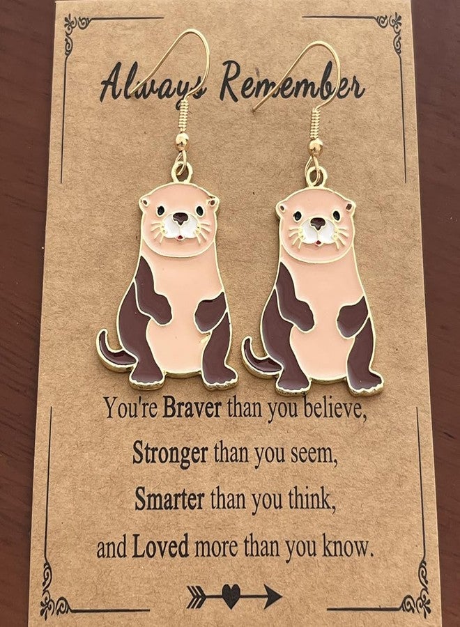 AMOBESTER Otter Dangle Earring Funny Animal Earing Cute Wild Animal Otter Earring for Women Friend - Image 2