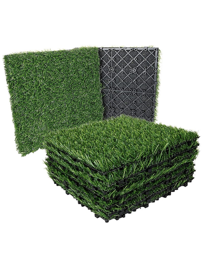 HOME TASTE Artificial Grass Tiles 30x30cm – Set of 10 Pcs Interlocking Self-Draining Turf Mats for Indoor & Outdoor Use  - Image 1