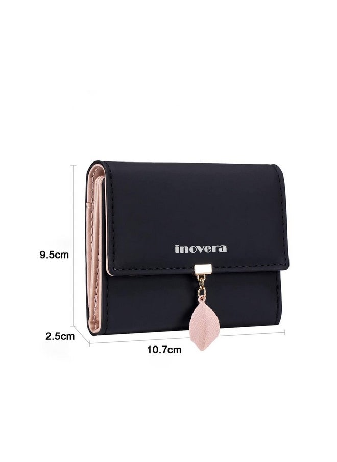 INOVERA (LABEL) Faux Leather Girl's Fashion Card Coin Holder Ladies Small Metal Leaf Purse Women's Wallet (Black) - pzsku/Z5D202E6B8B470EE3C779Z/45/_/1737720913/9ecf51d1-b520-4ff1-ad1d-31c096a58f28