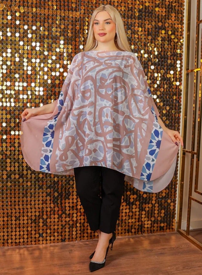 Zmurud "Chiffon Poncho - Printed "  - Image 3