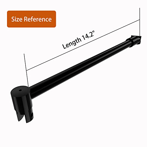 HTLOTUS Shower Door Glass Support Bar, 14.2'' Telescopic Bar for 5/16'' to 1/2'' Thick Glass, Black - Image 2