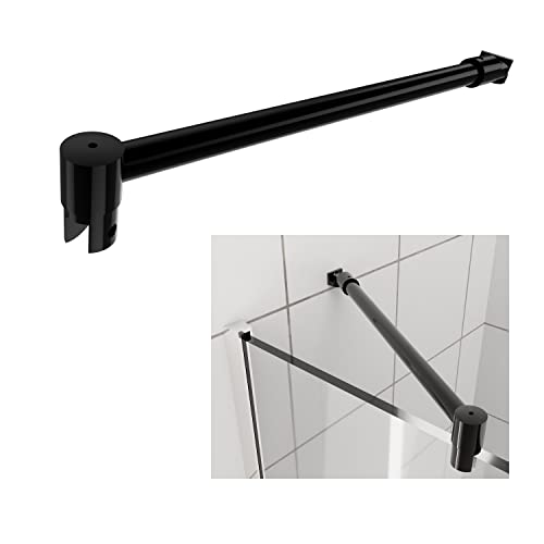 HTLOTUS Shower Door Glass Support Bar, 14.2'' Telescopic Bar for 5/16'' to 1/2'' Thick Glass, Black - Image 1