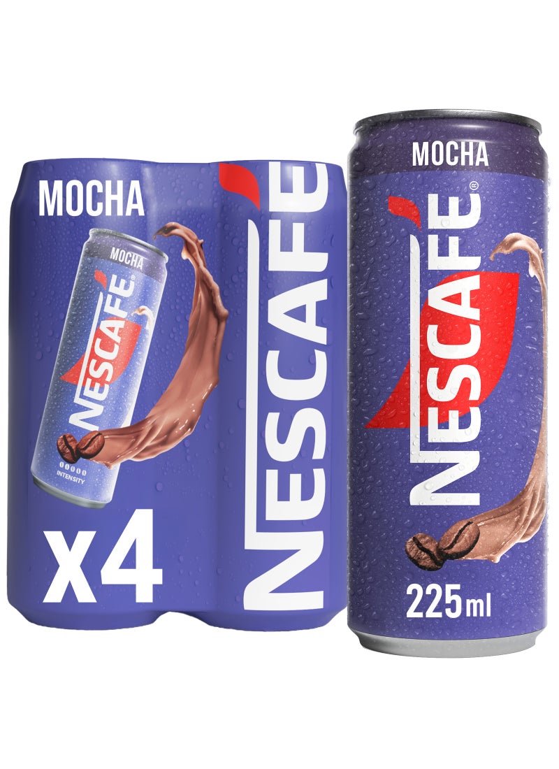 Nescafe Mocha Iced Coffee On The Go Pack Mocha 225ml Pack of 4 - Image 1
