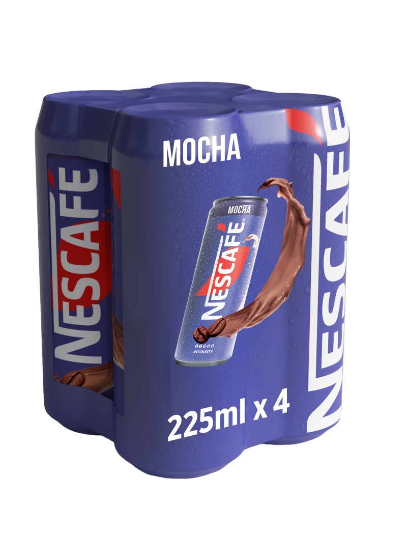 Nescafe Mocha Iced Coffee On The Go Pack Mocha 225ml Pack of 4 - Image 4