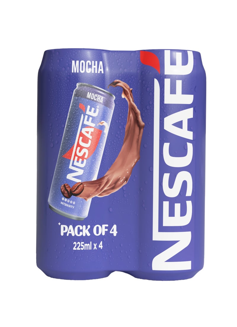 Nescafe Mocha Iced Coffee On The Go Pack Mocha 225ml Pack of 4 - Image 3