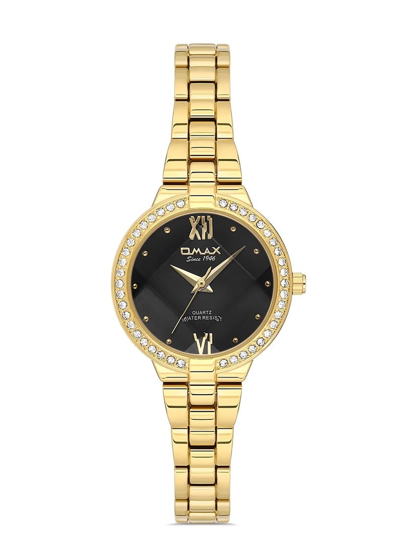 OMAX Omax Women's Luxury Wrist Watch, Watches for Women, Stainless Watches, Gold Steel Band, Round Analog Dial, Waterproof Watch, 1 Year Warranty  - Image 1