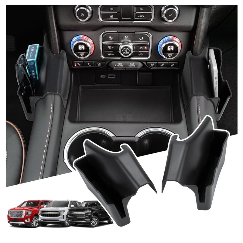 Sinminou Center Console Gear Shift Organizer Compatible with 20212024 GMC Yukon 20212024 Chevy SuburbanTahoe Accessories Center Console Organizer with Sunglasses and Vehicle Key - Image 2