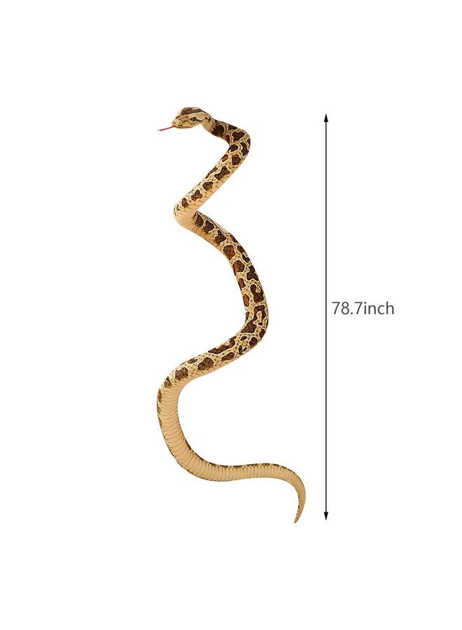 Clobeau Clobeau 78 Inch Brown Speckled Snake Plush Toy - Lifelike Snake Stuffed Animal, Soft Plush Stuffed Snakes for Kids, Cuddly Reptile Stuff Toy for Children (Brown) - Image 5
