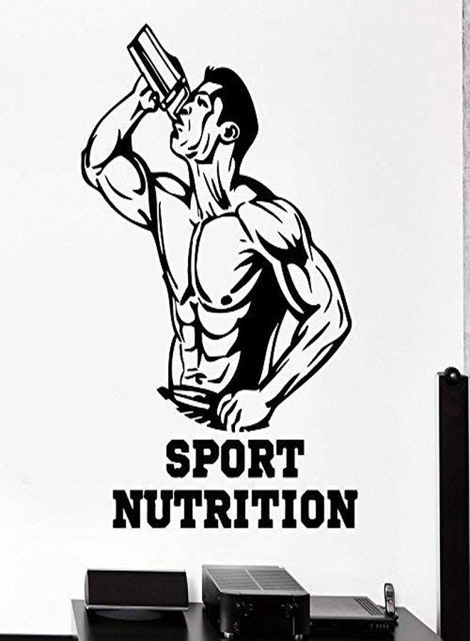 ARWY® Gym Wall Stickers Muscular Sport Nutrition Wall Decal ll Gym Wall Sticker 80x60cm