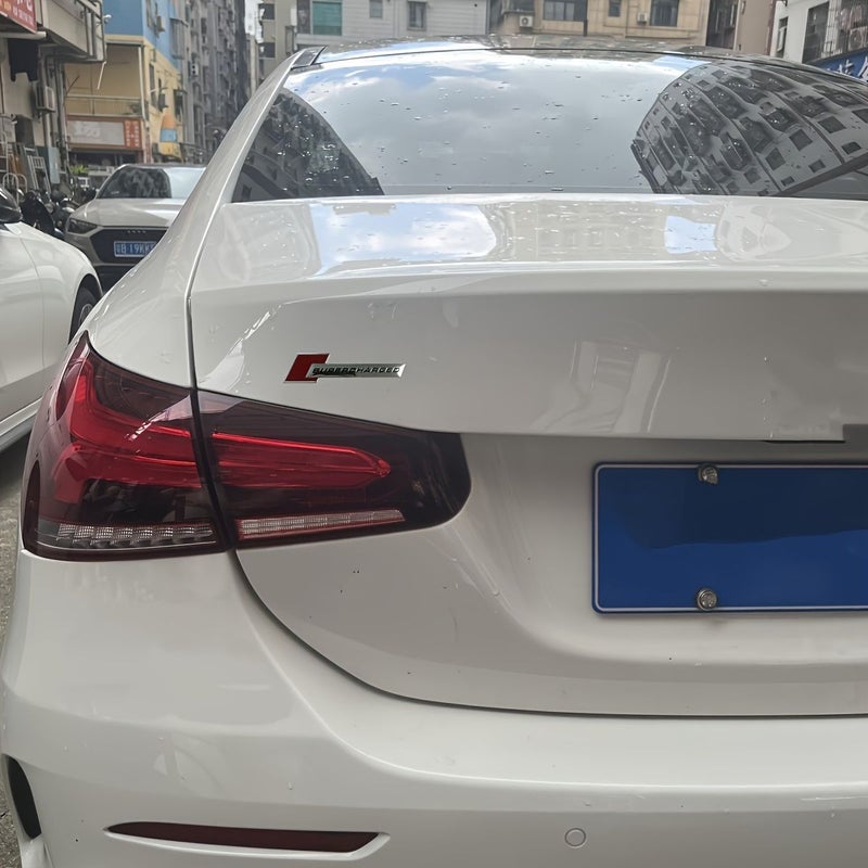 Carbon Fiber Textured Car Body Badges Style B Heavy Duty Mechanical Supercharged Metal Nameplates For Audi Decoration - Image 4