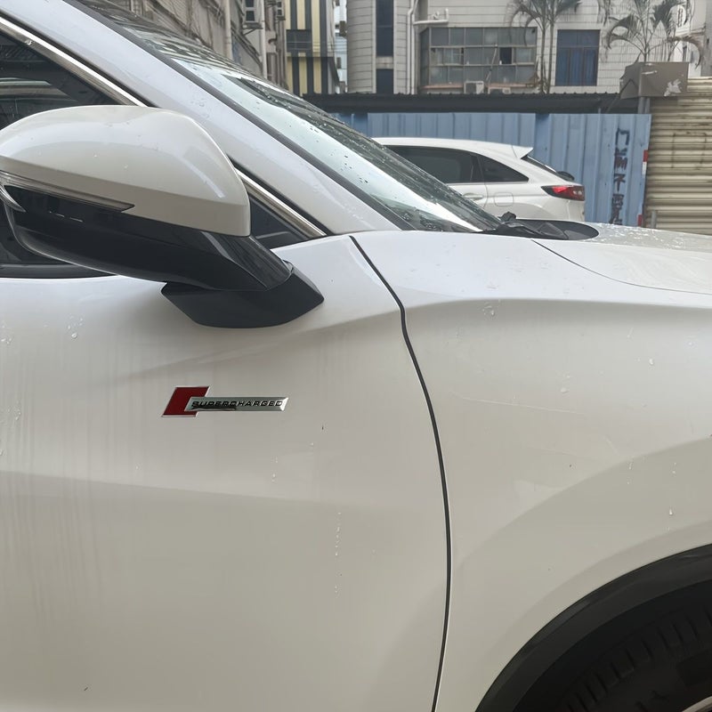 Carbon Fiber Textured Car Body Badges Style B Heavy Duty Mechanical Supercharged Metal Nameplates For Audi Decoration - Image 5