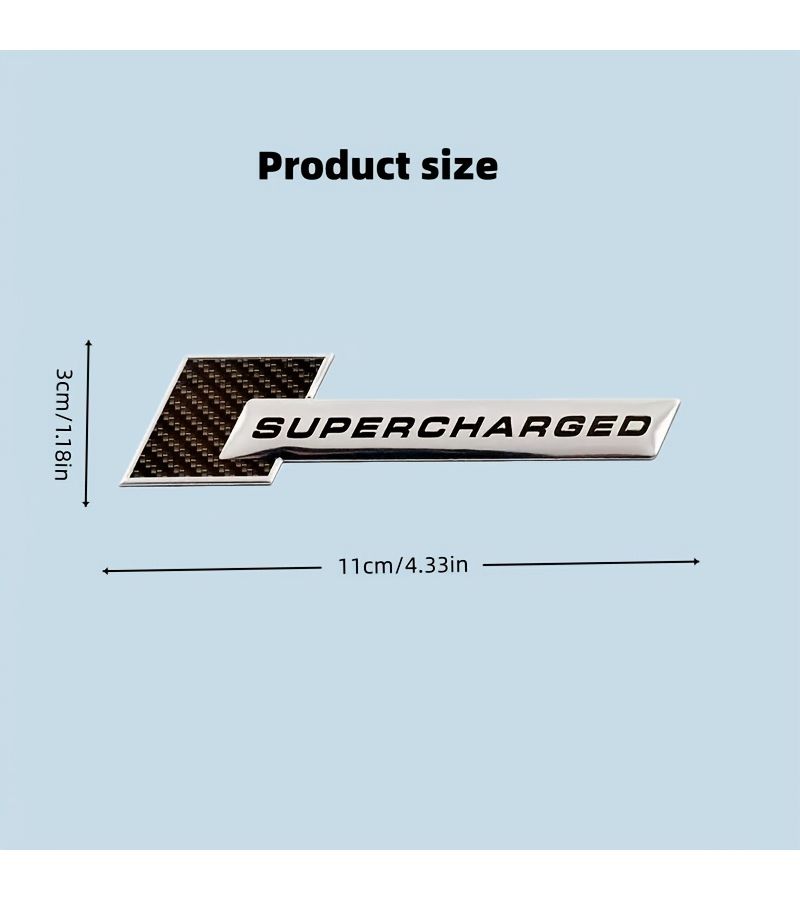 Carbon Fiber Textured Car Body Badges Style B Heavy Duty Mechanical Supercharged Metal Nameplates For Audi Decoration - Image 2