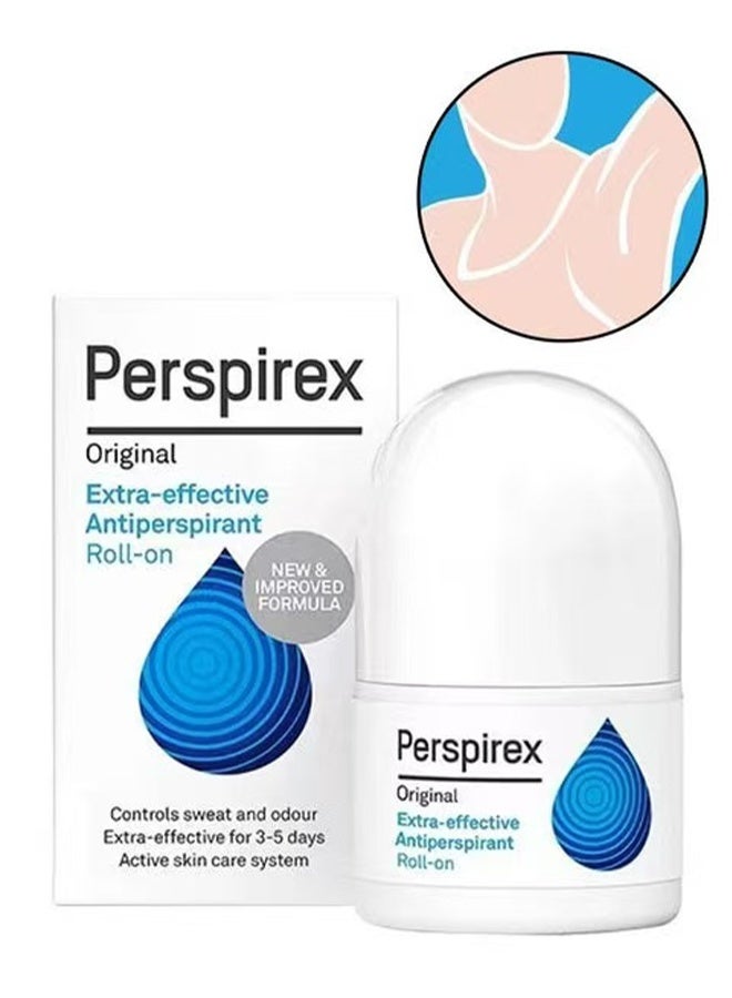 Perspirex Original Extra-Effective Antiperspirant Roll-On，Controls Sweat and Odour Extra-Effective for 3-5 Days Active Skin Care System - Image 1