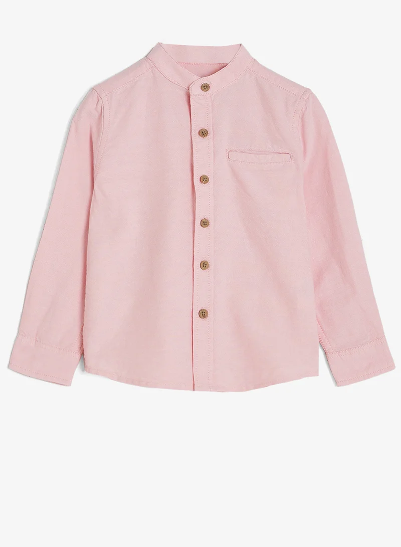 ريبلز مع نمشي Boys Chinese Collar Full Sleeves Shirt