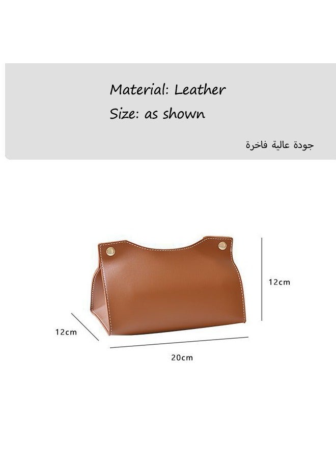 حامل صندوق المناديل ، منظم غطاء صندوق الأنسجة المستطيل من جلد PU الحديث للحمام غرفة المعيشة المنزلية ، غرفة النوم ، المطبخ ، كونترتوب الغرور ، غطاء صندوق المناديل المكتبي للمكتب للسيارة - Image 3