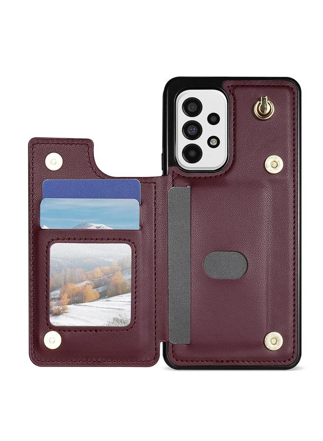 S-TOP Case For Samsung Galaxy A52 4G / 5G / A52s 5G Rhombic Dual Buckle Card Slots Phone Case with Lanyard - Image 4
