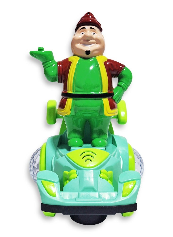 Ramadan Lantern, Great Musical Action Toy for Kids, Dancing Ramadan Lantern with Cartoon Characters on Luminous Moving Car Cute Ramadan Lanterns, New Ramadan Lantern Toy for Kids, Model NO.02-12, Fat Man, Green - Image 1
