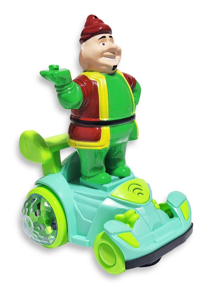 Ramadan Lantern, Great Musical Action Toy for Kids, Dancing Ramadan Lantern with Cartoon Characters on Luminous Moving Car Cute Ramadan Lanterns, New Ramadan Lantern Toy for Kids, Model NO.02-12, Fat Man, Green - Image 2