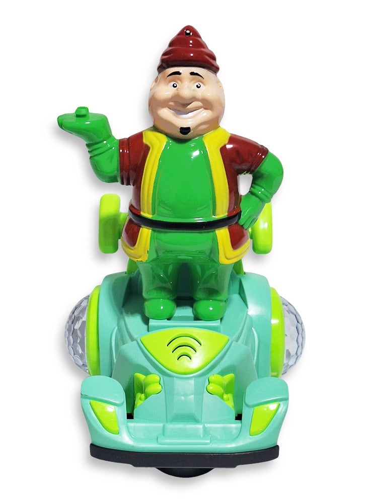 Ramadan Lantern, Great Musical Action Toy for Kids, Dancing Ramadan Lantern with Cartoon Characters on Luminous Moving Car Cute Ramadan Lanterns, New Ramadan Lantern Toy for Kids, Model NO.02-12, Fat Man, Green - Image 3
