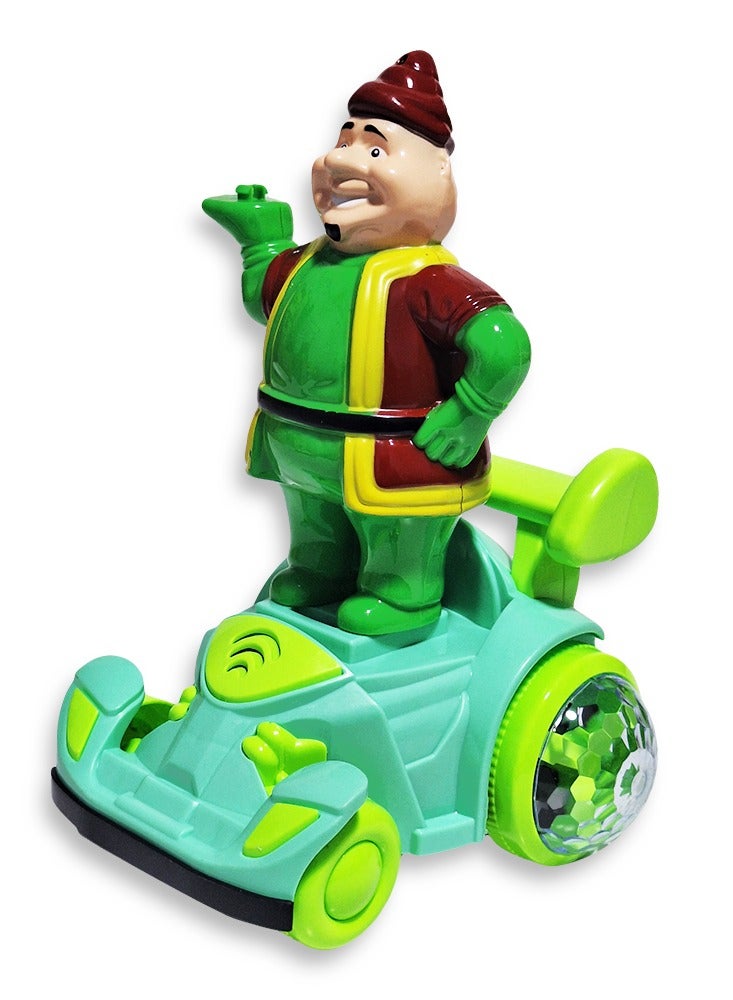 Ramadan Lantern, Great Musical Action Toy for Kids, Dancing Ramadan Lantern with Cartoon Characters on Luminous Moving Car Cute Ramadan Lanterns, New Ramadan Lantern Toy for Kids, Model NO.02-12, Fat Man, Green - Image 4