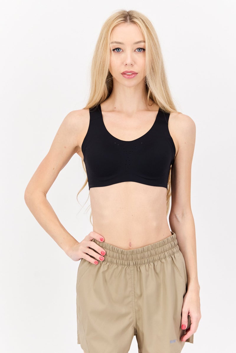 Brooks حمالة صدر رياضية للنساء مبطنة قليلاً، سوداء - Image 1